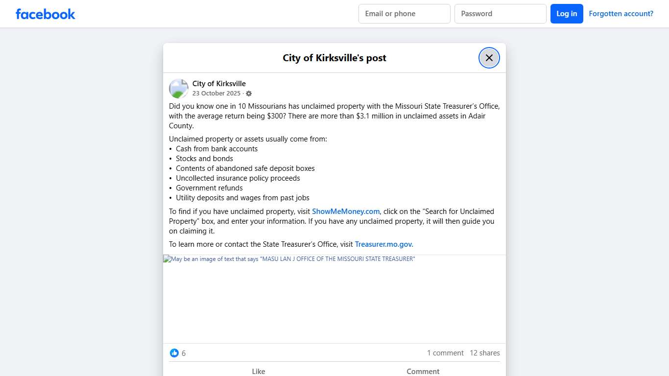 Did you know one in 10 Missourians... - City of Kirksville | Facebook