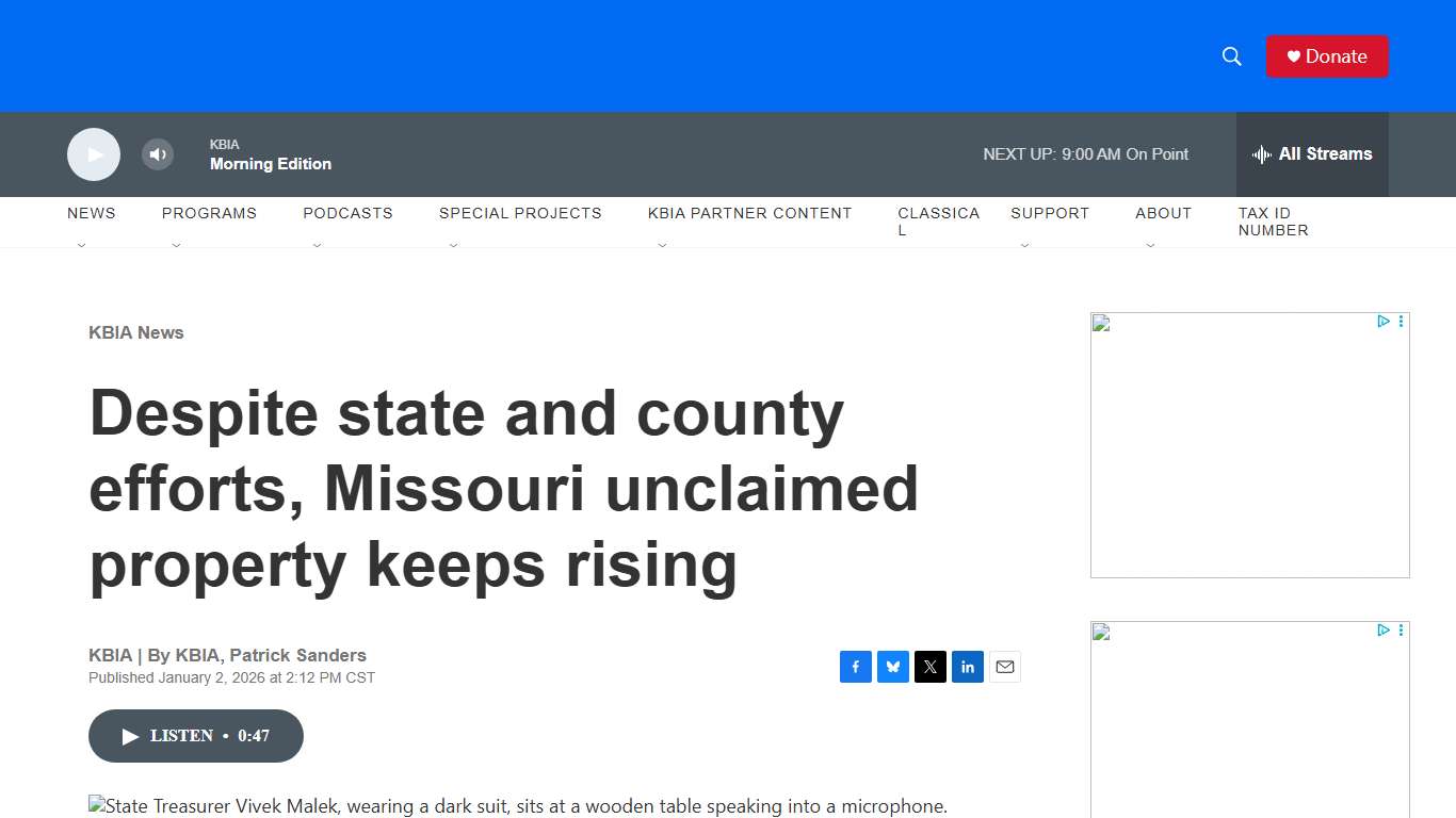 Despite state and county efforts, Missouri unclaimed property keeps rising | KBIA