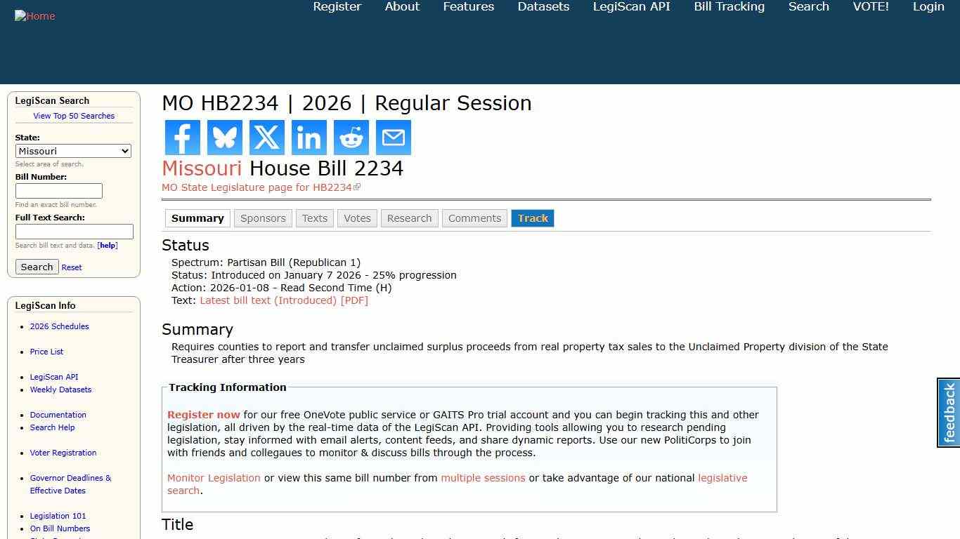 MO HB2234 | 2026 | Regular Session | LegiScan
